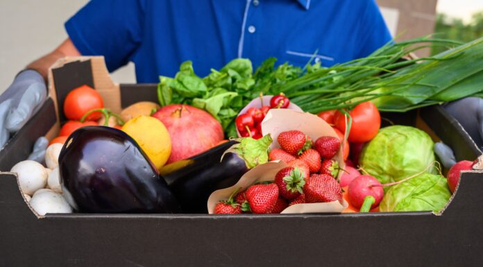 banco de alimentos vegano - caixa de frutas e legumes