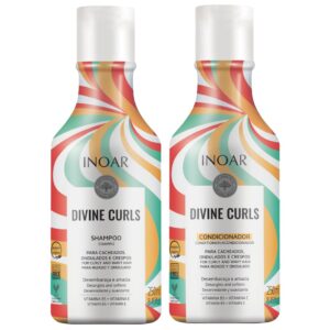 melhores produtos para cabelo da Inoar Kit Duo Shampoo e Condicionador Divine Curls Definição de Cachos